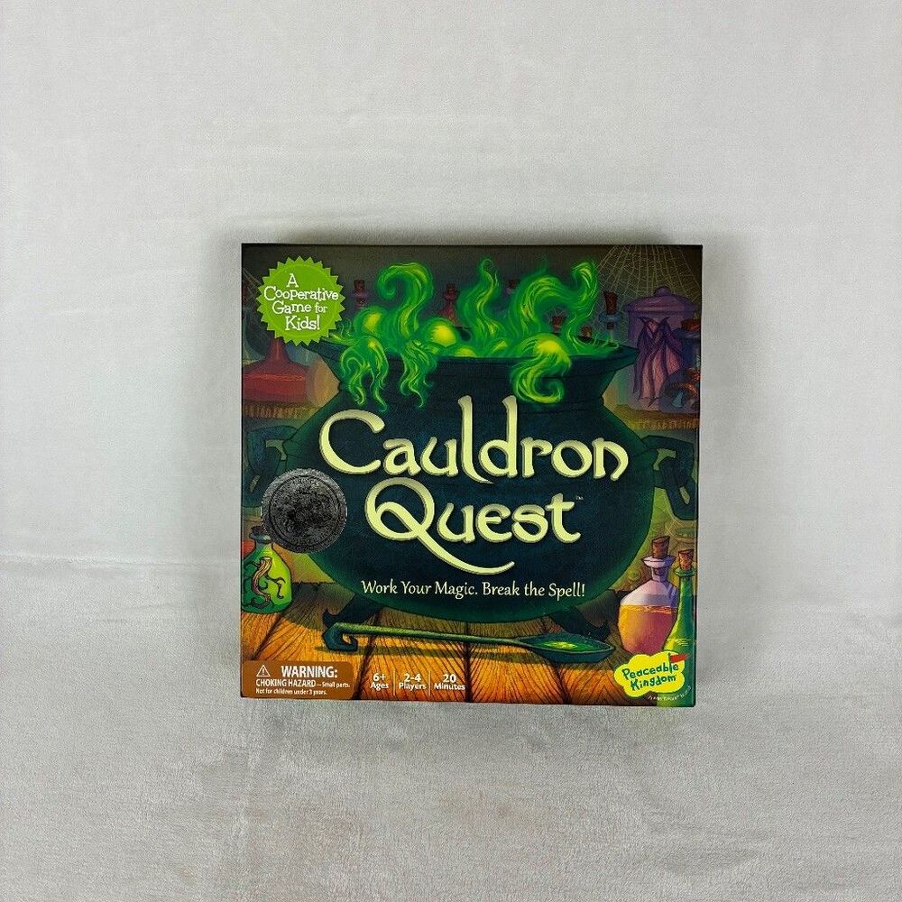 Peaceable Kingdom Cauldron Quest Cooperative Board Game Kids Magic Wizard Logic
